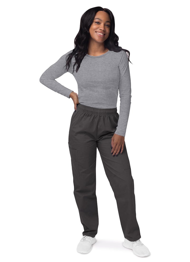 Sivvan Scrubs for Women - Long Sleeve Comfort Underscrub Tee - S8500 - Dark Marl Gray - L - Image 4